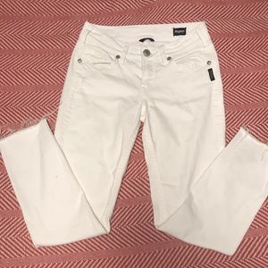 Silver Jeans Suki Mid Rise Skinny White Jeans